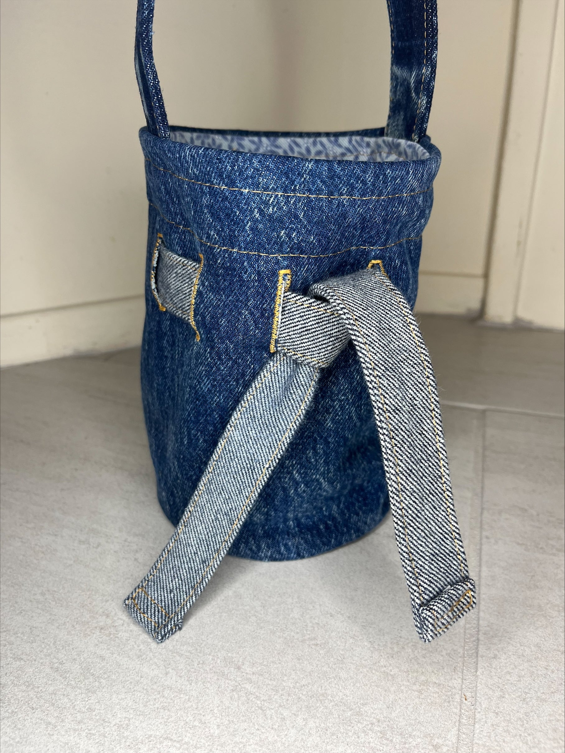 Denim Bucket Bag